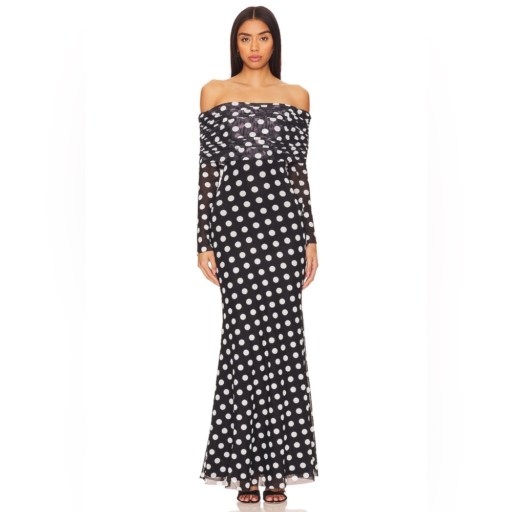 Thelma Dress in Diagonal Dot AFRM